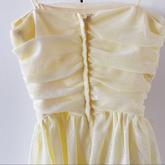 ‼️SOLD‼️ Vintage pastel yellow formal A-line princess dress ball gown chiffon - Picture 11 of 11